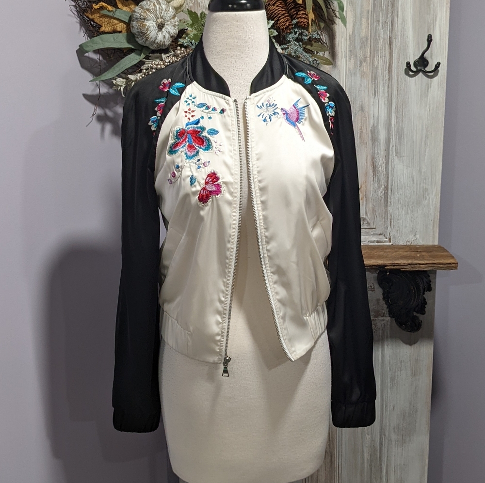 NWT Express Embroidered Bomber Jacket